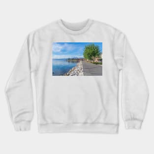 Lake Garda Bardolino promenade view Crewneck Sweatshirt